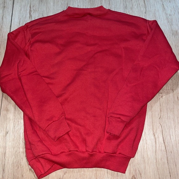 Vintage Tultex Red Fleece Sweatshirt‎ Pullover Made in USA Blank Mens Large - Picture 4 of 6
